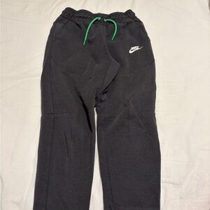 Nike Kids Charcoal Joggers with Green Drawstring